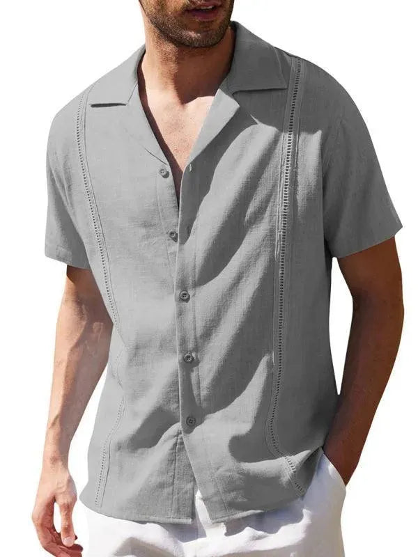 Plain Stitched Linen Shirt for Men - Linen Shirt - LeStyleParfait