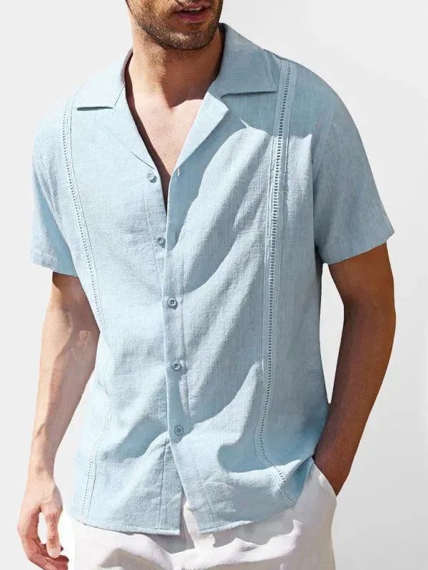 Plain Stitched Linen Shirt for Men - Linen Shirt - LeStyleParfait