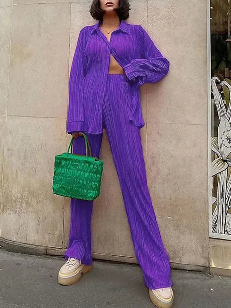 Pleated Loose Shirt - Blouse - LeStyleParfait