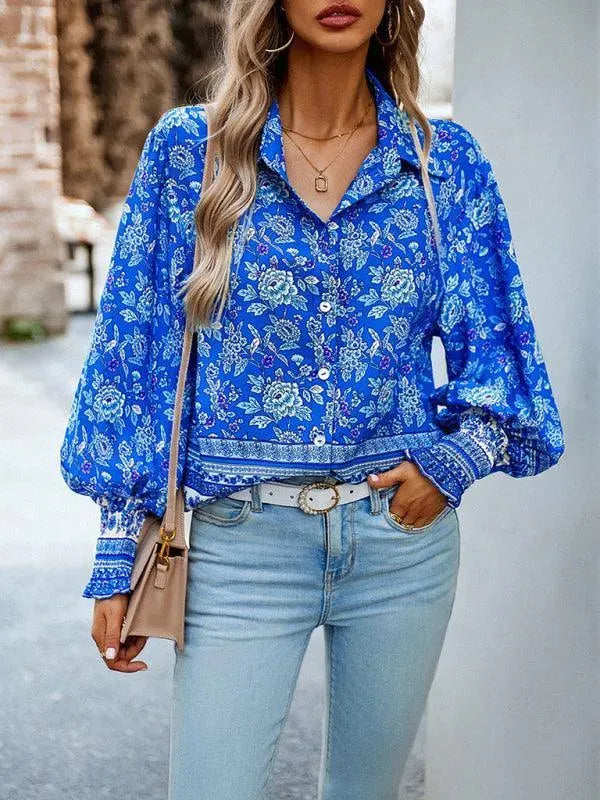 Printed Casual Long Sleeved Women Shirt - Women's Shirt - LeStyleParfait
