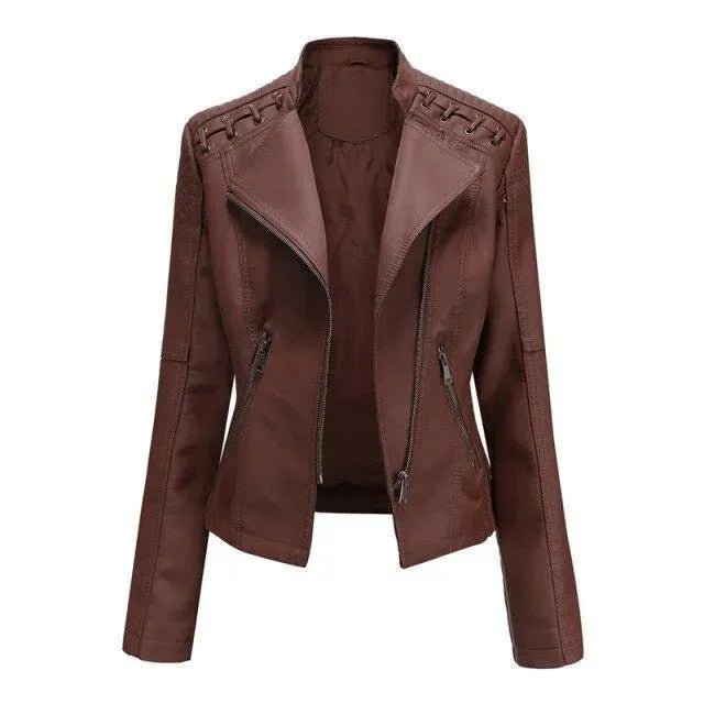 Punk Leather Jacket For Women - Leather Jacket - LeStyleParfait