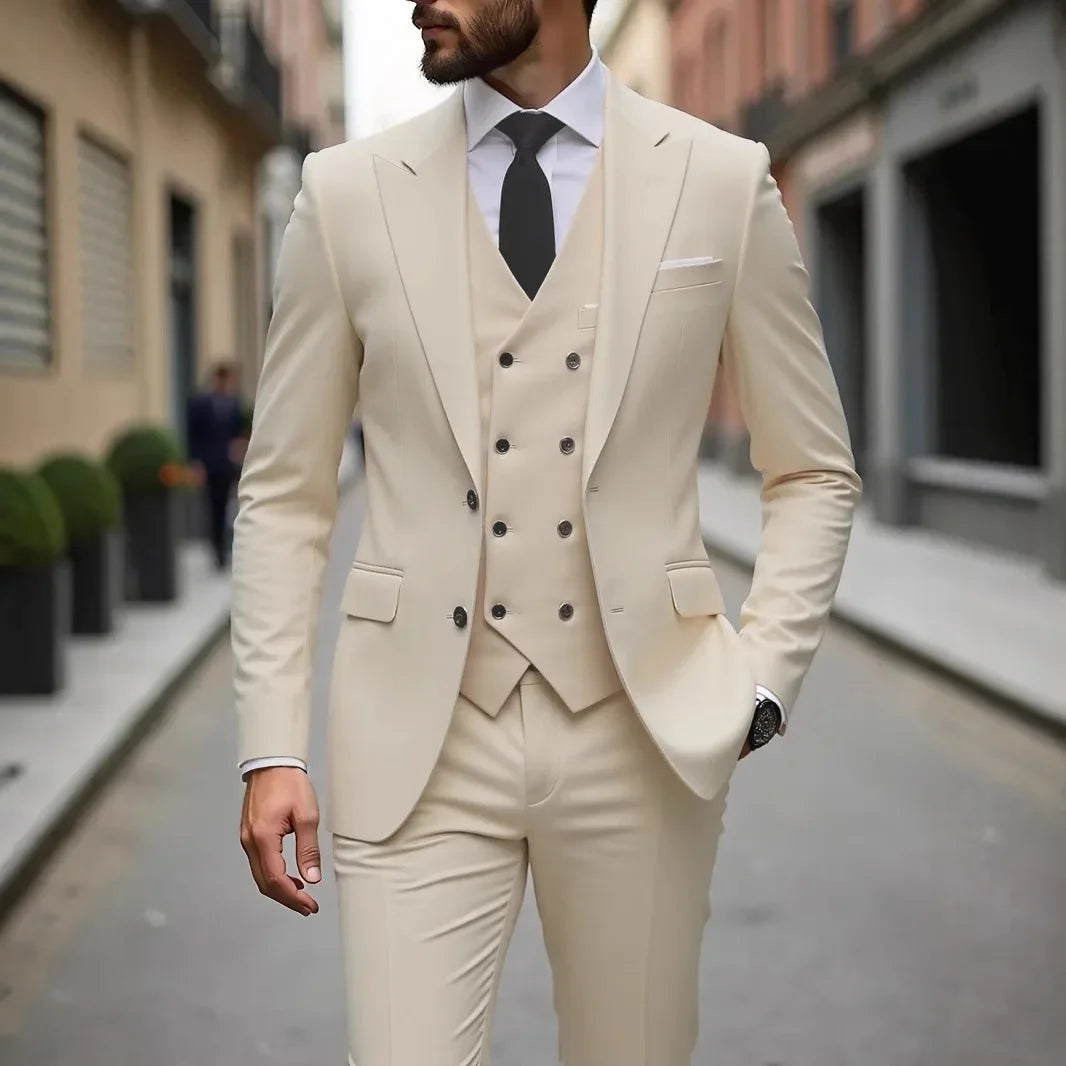 Men's Wedding Tuxedo 3 Piece – Groom Formal Suit fashion image