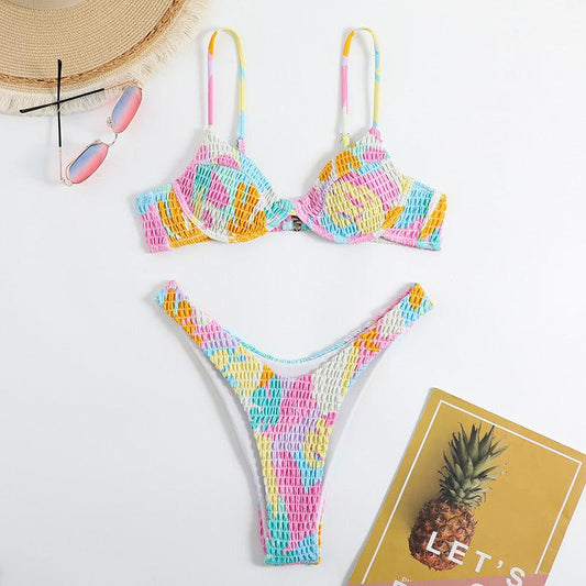 Rainbow High Cut Triangle Bikini Set - Bikini - LeStyleParfait Kenya
