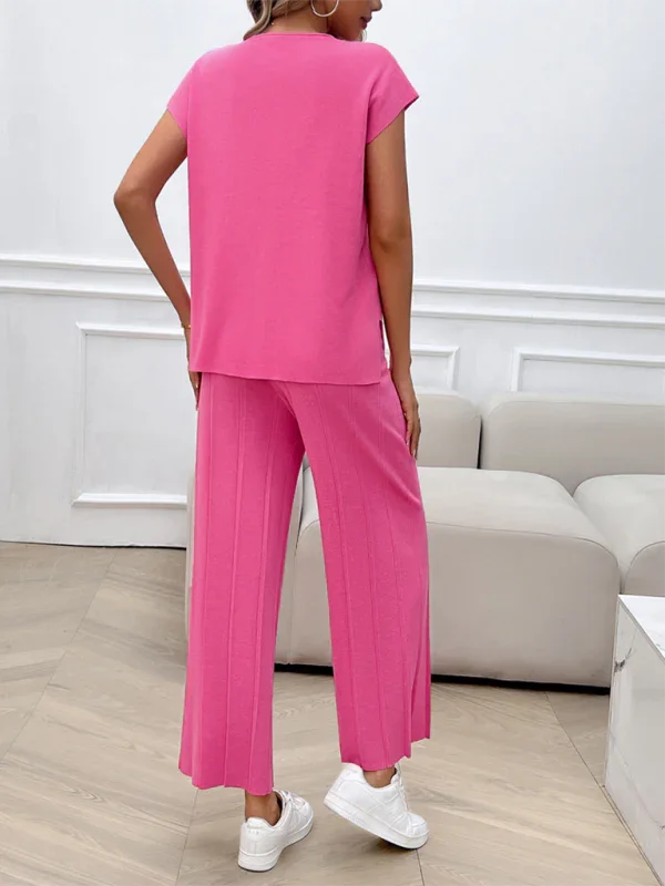 Relaxed Women Casual Beige Two-Piece Set - Casual Two-Piece Set - LeStyleParfait