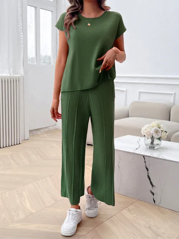 Relaxed Women Casual Beige Two-Piece Set - Casual Two-Piece Set - LeStyleParfait