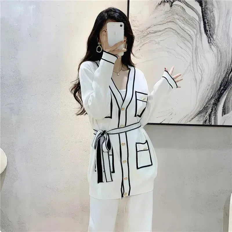 Relaxed Women Casual Twill Two-Piece Set - Casual Pants Set - LeStyleParfait