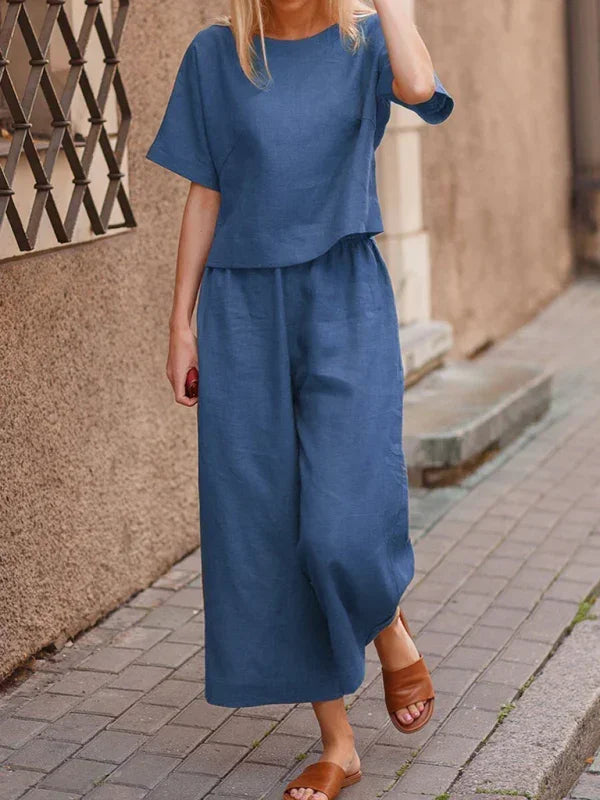 Relaxed Women Casual Two-Piece Pants Set - Casual Pants Set - LeStyleParfait