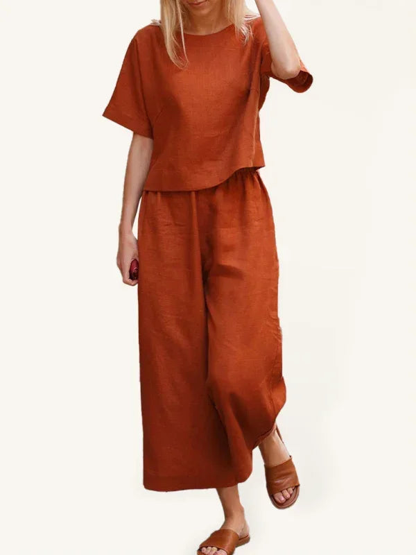 Relaxed Women Casual Two-Piece Pants Set - Casual Pants Set - LeStyleParfait