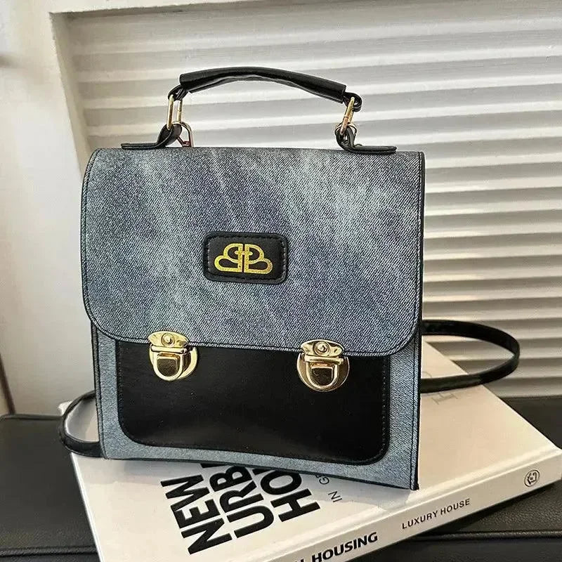 Retro Denim Pattern Women's Backpack - Backpack - LeStyleParfait