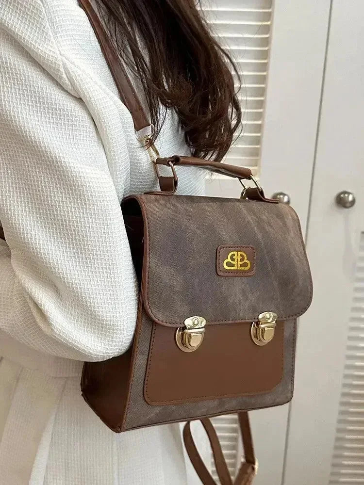 Retro Denim Pattern Women's Backpack - Backpack - LeStyleParfait