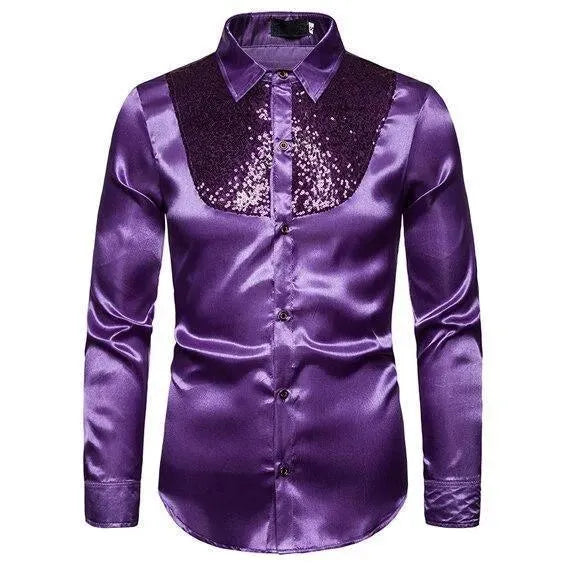 Reznor Sequins Silk Shirts For Men - Silk Shirt - LeStyleParfait