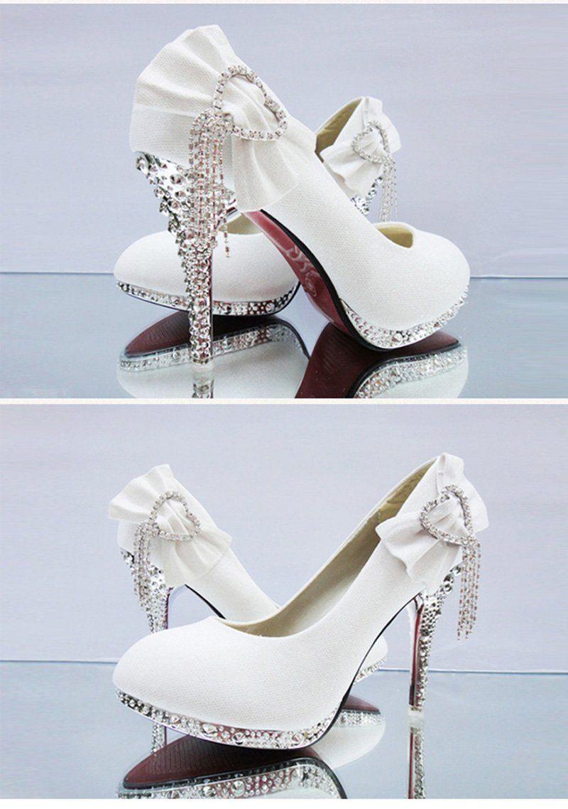 Rhinestone Bowtie Women's Wedding Shoes - Shoes - LeStyleParfait Kenya