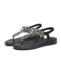 Rhinestone Low Heel Sandals - Sandals - LeStyleParfait