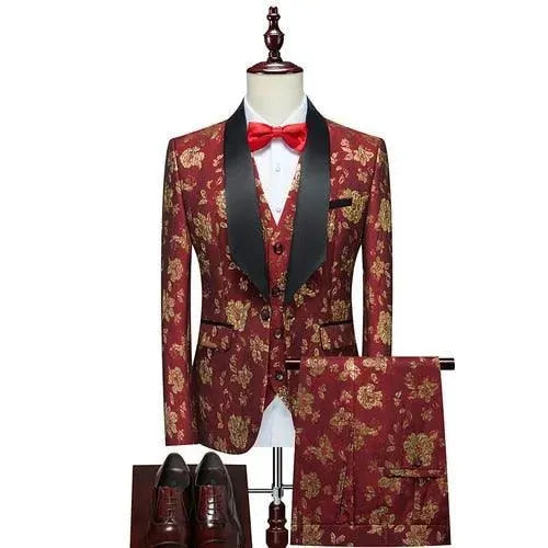 Ricardo Floral Tuxedo Suit - Three Piece Suit - Tuxedo Suit - LeStyleParfait