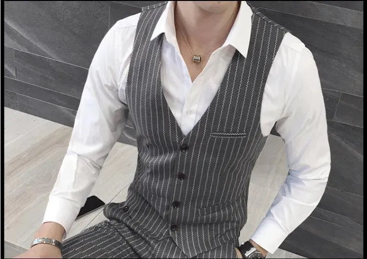 Richardson Three Piece Striped Suit - Three Piece Suit - LeStyleParfait