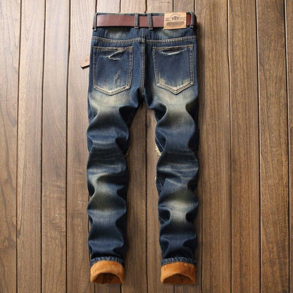 Ripped Fleece Winter Jeans For Men - Pants - LeStyleParfait Kenya