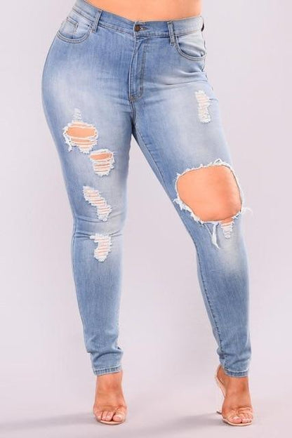Ripped Jeans - Plus Size Women's Pants - Pants - LeStyleParfait Kenya