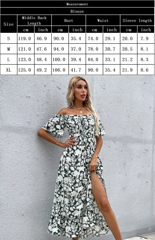 Women Romantic Floral Off-Shoulder Midi Dress - Floral Midi Dress - LeStyleParfait