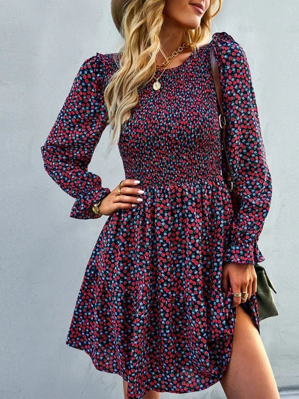 Romantic Floral Chiffon Mini Dress