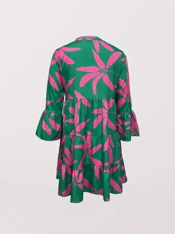 Romantic Floral Cotton Babydoll Mini Dress