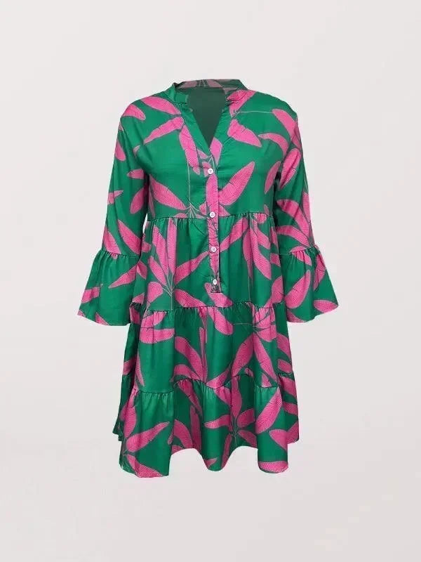 Romantic Floral Cotton Babydoll Mini Dress
