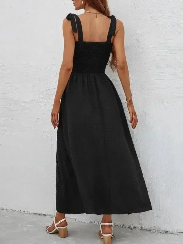 Romantic Green Floral Cotton Midi Dress