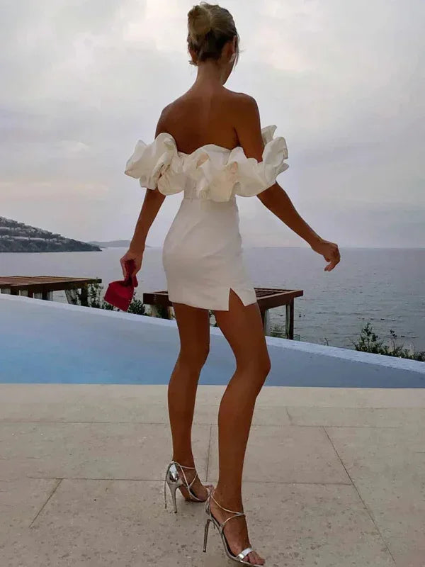 Romantic Red Satin Bodycon Mini Dress