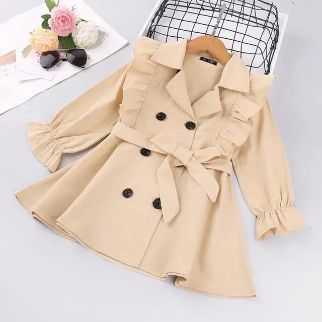 Ruffled Trench Coats For Girls - Trench Coat - LeStyleParfait