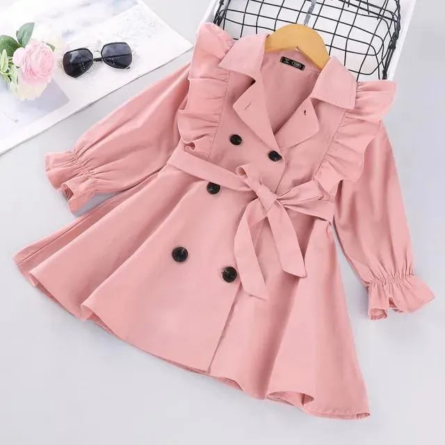 Ruffled Trench Coats For Girls - Trench Coat - LeStyleParfait