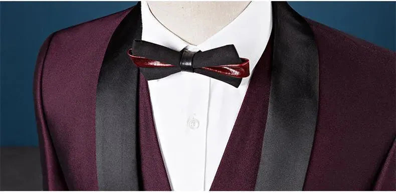 Shawl Collar Tuxedo 3 Piece Suit - Tuxedo Suit - LeStyleParfait
