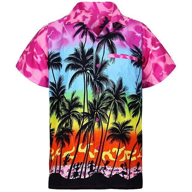 Shirt-Hawaiian Men's Shirt, Palm Tree Print - Shirt - LeStyleParfait Kenya