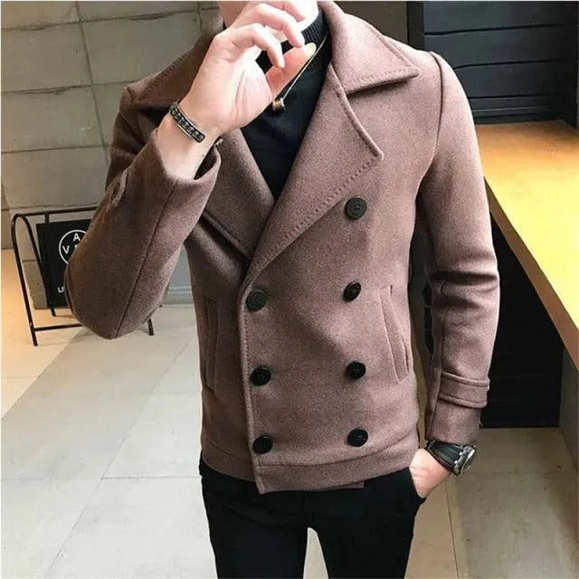 Short Double Breasted Pea Coat - Pea Coat - LeStyleParfait