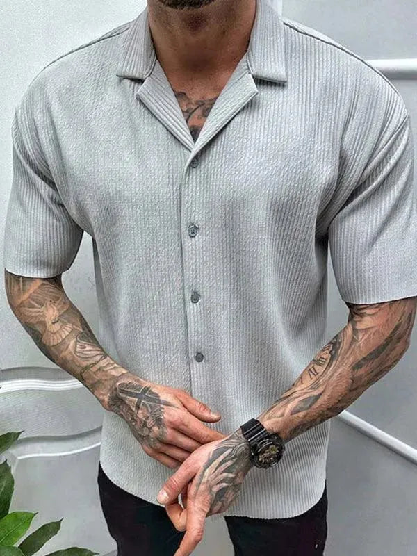 Short-Sleeved Casual Men Shirt - Casual Shirt - LeStyleParfait