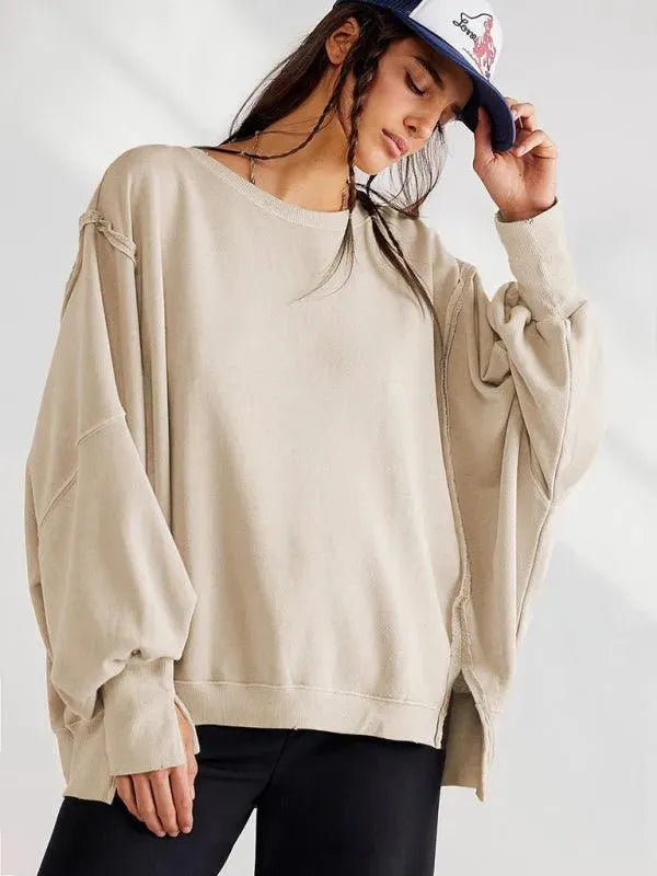 Side Slits Women Sweatshirt - Women Sweatshirt - LeStyleParfait