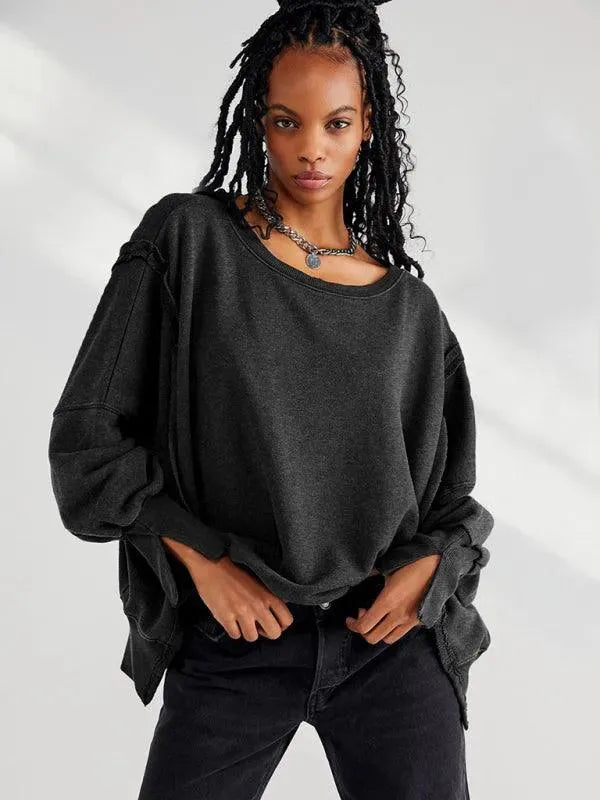 Side Slits Women Sweatshirt - Women Sweatshirt - LeStyleParfait