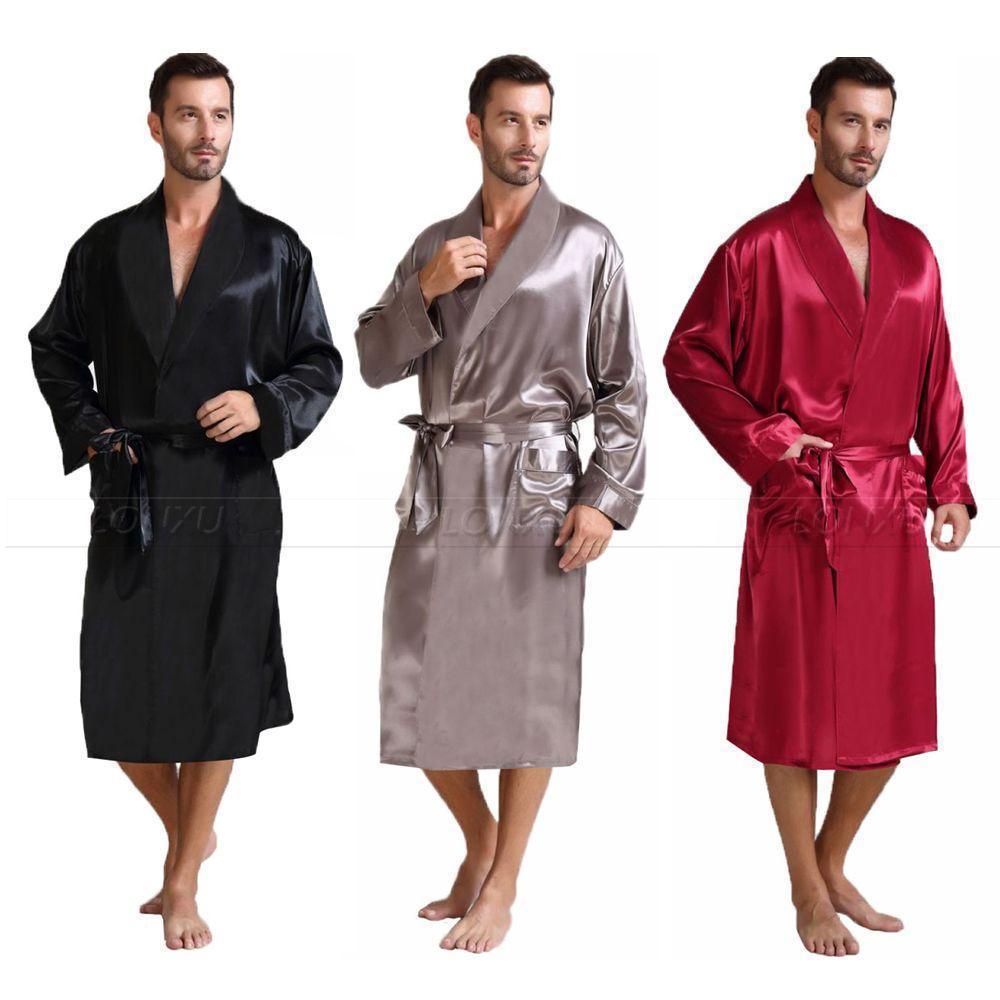 Sleepwear-Men's Nightgown, Silk - Sleepwear - LeStyleParfait Kenya