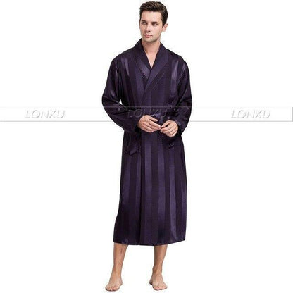 Sleepwear-Men's Nightgown, Striped - Sleepwear - LeStyleParfait Kenya
