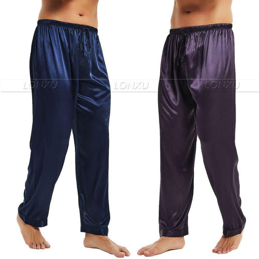 Sleepwear-Men's Silk Pajama Pants - Sleepwear - LeStyleParfait Kenya