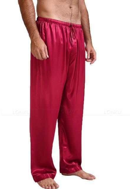 Sleepwear-Men's Silk Pajama Pants - Sleepwear - LeStyleParfait Kenya