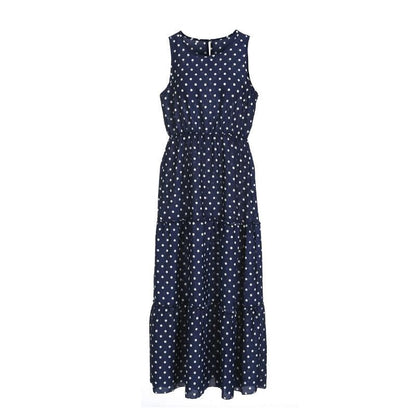 Sleeveless Polka Dots Maxi Dress - Dress - LeStyleParfait Kenya