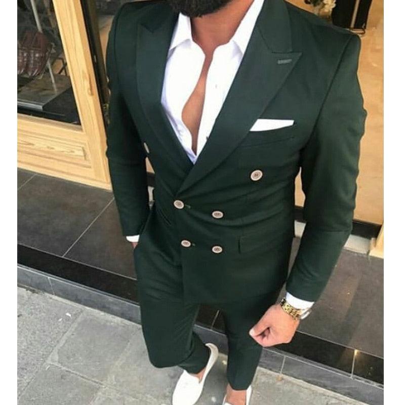 Slim Fit Double Breasted Men's Suits - Suit - LeStyleParfait Kenya