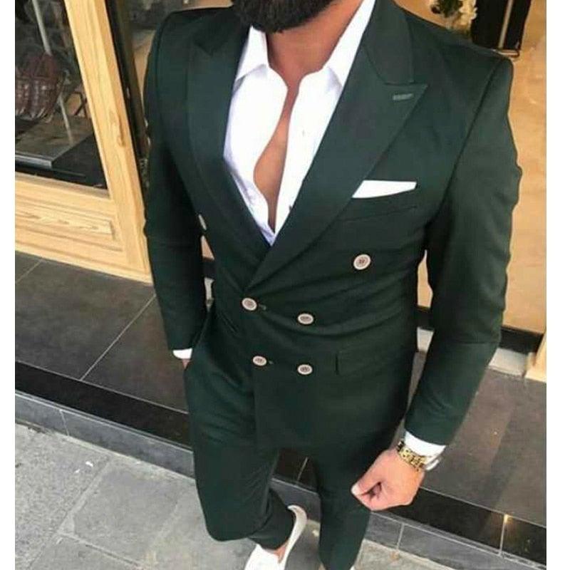 Slim Fit Double Breasted Men's Suits - Suit - LeStyleParfait Kenya
