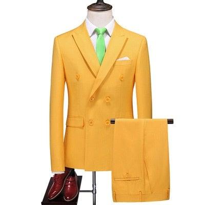 Slim Fit Double Breasted Suits For Men - Suit - LeStyleParfait Kenya