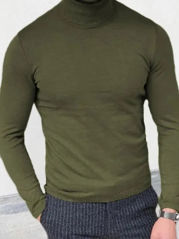 Slim Fit Knit Pullover Men Turtleneck Sweater - Pullover Sweater - LeStyleParfait