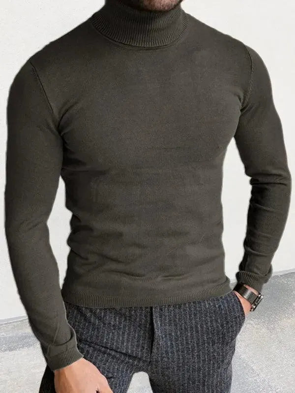 Slim Fit Knit Pullover Men Turtleneck Sweater - Pullover Sweater - LeStyleParfait