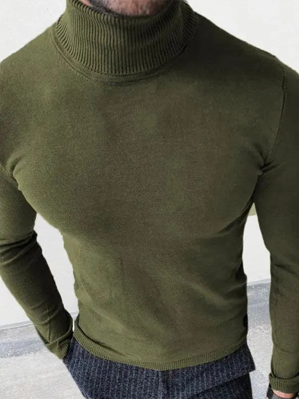 Slim Fit Knit Pullover Men Turtleneck Sweater - Pullover Sweater - LeStyleParfait
