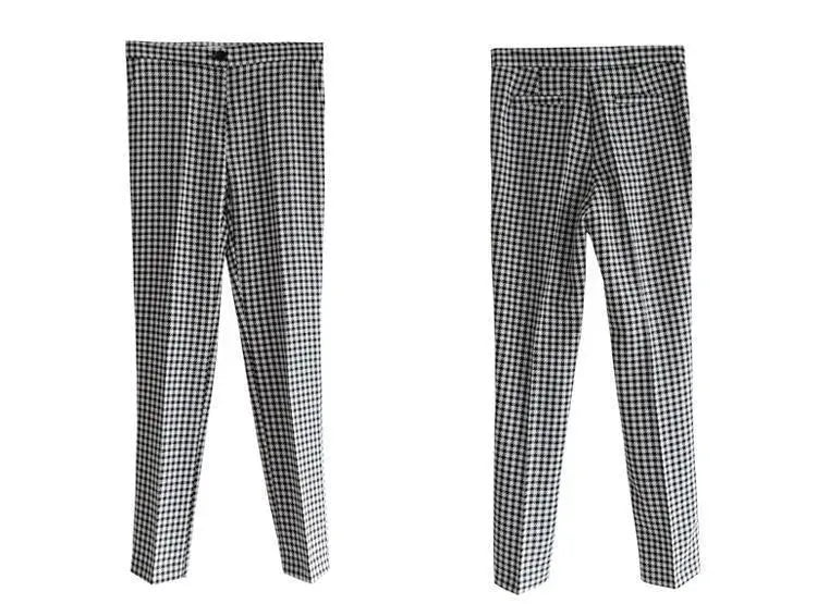 Slim Fit Plaid Women Pantsuit - Pantsuit - LeStyleParfait