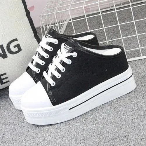 Slip-On Canvas Wedge Sandals - Wedge Shoes - LeStyleParfait