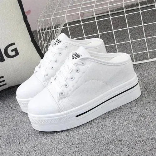 Slip-On Canvas Wedge Sandals - Wedge Shoes - LeStyleParfait