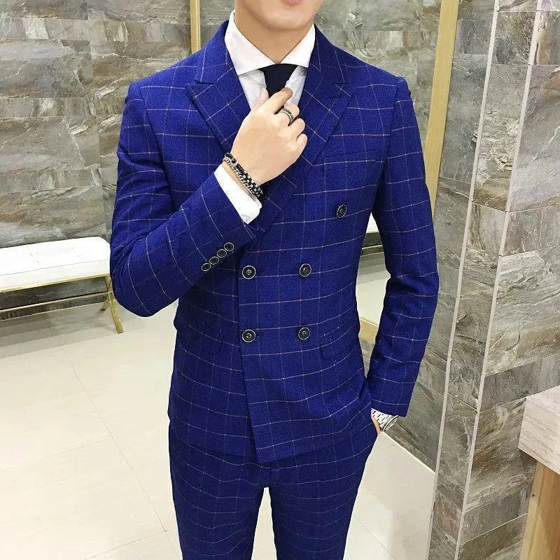 Smith Plaid Double Breasted Suit - Plaid Suit - LeStyleParfait
